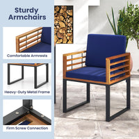 Tangkula Acacia Wood Outdoor Dining Chairs Set of 2/4