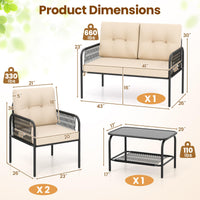 Tangkula Patio Furniture Set PE Rattan Sofa Chairs（4/8）