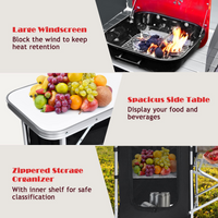 Tangkula Folding Camping Table, 2-Tier Aluminum Camping Kitchen Table