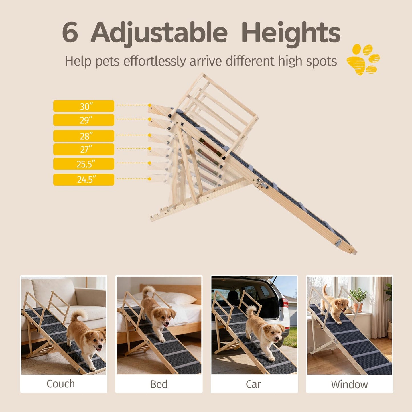 Tangkula Foldable Dog Ramp for High Bed Couch