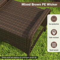 Tangkula 2 Pieces Patio Wicker Ottomans with Removable Cushions