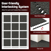 Tangkula Exercise Equipment Mats (Black/Gray Speckled,0.4/0.5”-12/18 Pack)