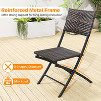 Tangkula 3 Piece Outdoor Folding Bistro Set