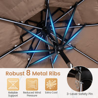 Tangkula 9 FT Solar Tiki Patio Umbrella | PE Grass