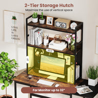 Tangkula Desktop Bookshelf, Multipurpose 2-Tier Desk