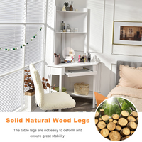 White Corner Desk with Hutch - Tangkula