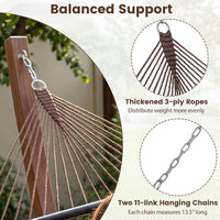 Tangkula 10.5FT Caribbean Double Hammock Heavy Duty Portable