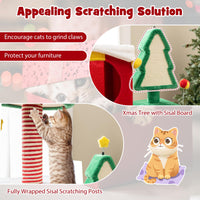 Tangkula 61 Inch Christmas Cat Tree for Indoor Kittens