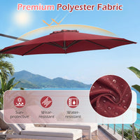 Tangkula 10ft Patio Umbrella Offset Cantilever Outdoor Umbrella(10 x 10 x 8.3 ft)
