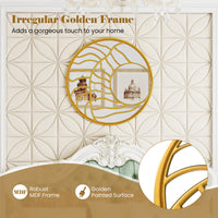 Tangkula 31.5" Large Round Wall Decorative Mirror with Irregular Frame