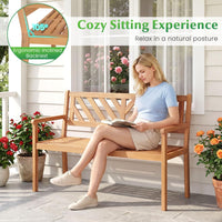 Tangkula 2-Person Patio Garden Bench with Armrests & Backrest