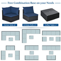 Tangkula 7 Piece Patio Furniture Set with Pillows and Cushions