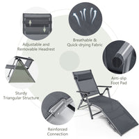 Tangkula Outdoor Aluminum Chaise Lounge Chair