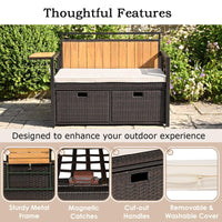 Tangkula 45 Gallon Outdoor Bench with Storage