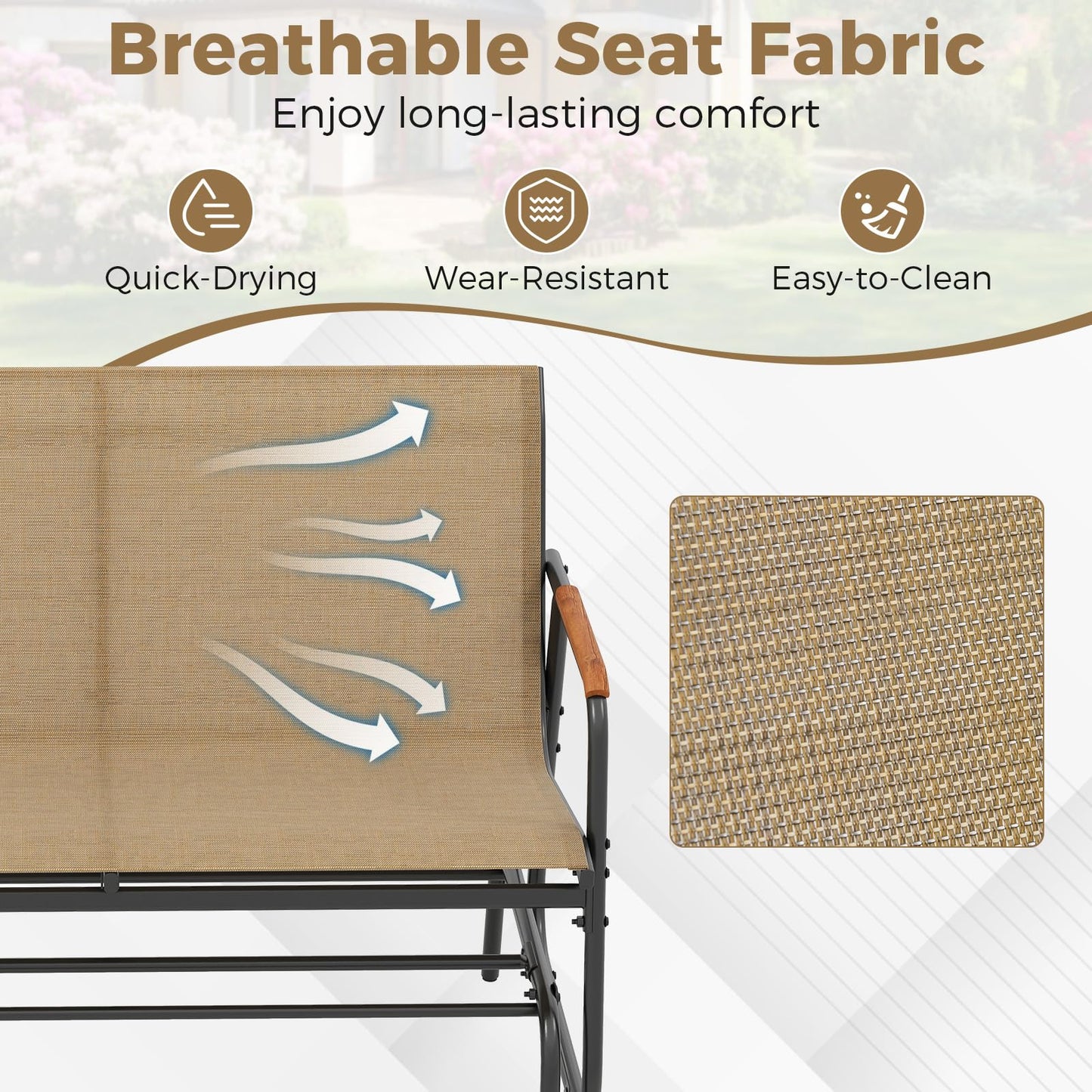 Tangkula 2/3-Person Outdoor Glider Bench