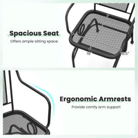 Tangkula Outdoor Rocking Chair Set with Steady Rocking Function