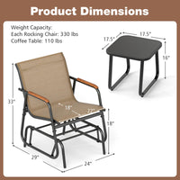 Tangkula 3 Piece Patio Bistro Set