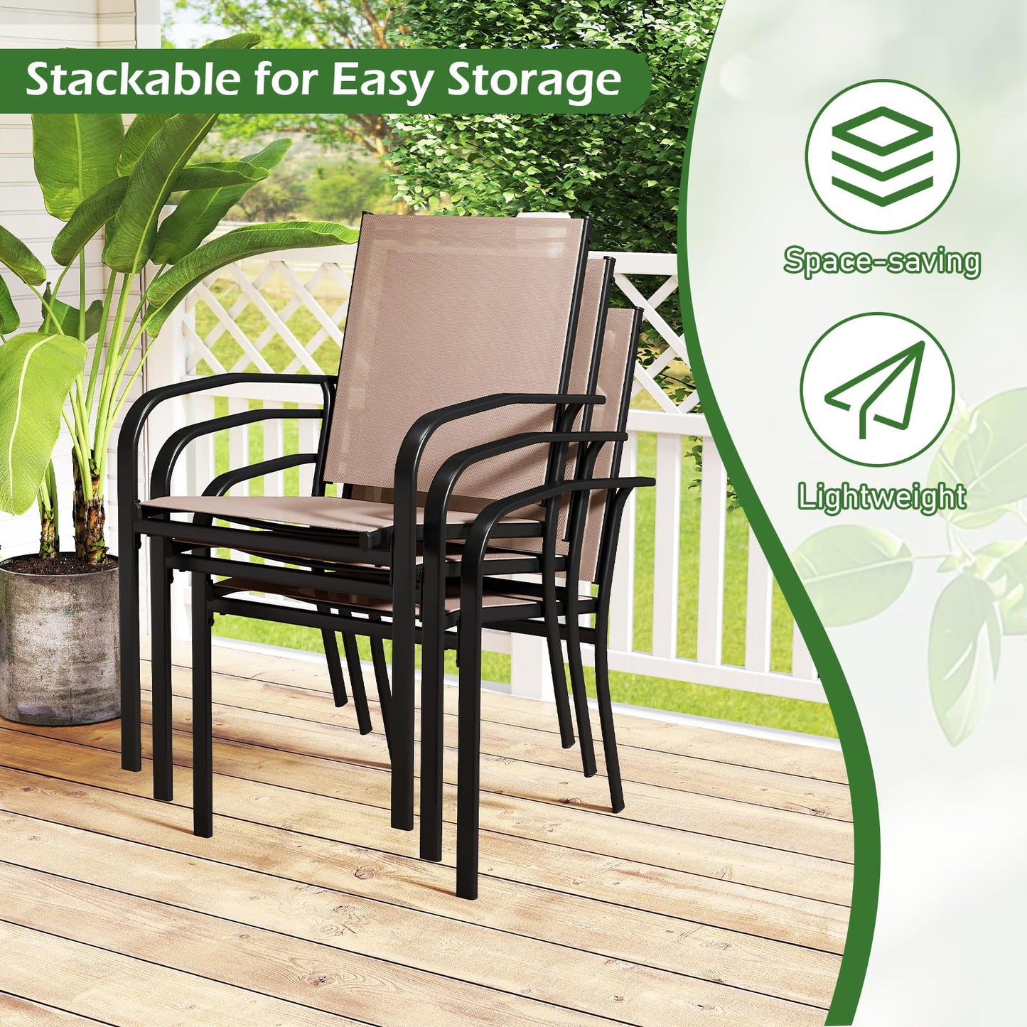 Tangkula Outdoor Dining Chairs Set