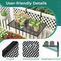 Tangkula Balcony Railing Table Outdoor Folding Hanging Table（24” x 20” x 20”）
