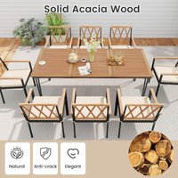Tangkula 9 Piece Patio Dining Set（Natural）
