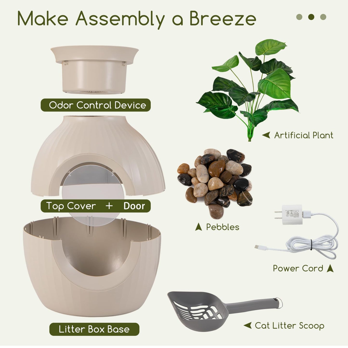 Tangkula Hidden Litter Box Plant, Cat Litter Box Enclosure Furniture with Odor Removal System