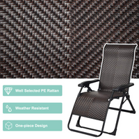 Tangkula Rattan Zero Gravity Chair, Outdoor Adjustable Folding Lounge Chair with Widened Armrest & Locking System