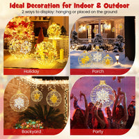 Tangkula 3 Sizes Christmas LED Lighted Sphere Balls, Holiday Globe Lights for Indoor/Outdoor Party Decorations ( 25"+21"+16" )