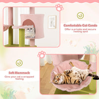 Tangkula Flower Cat Tree, 58 Inch Tall Cat Tower with Plush Padded Top Perch