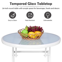 Tangkula 3 Pieces Folding Patio Bistro Set, No Assembly Required