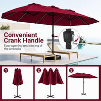 Tangkula Patio Umbrella with Solar Lights | Multi-Colored LED Lights