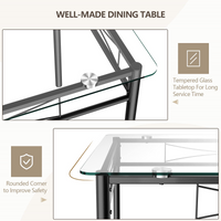Tangkula Dining Table Set, 5 Pieces Dining Set with Tempered Glass Top Table and 4 Chairs