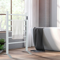 Tangkula Freestanding and Wall-mounted 6 Bars Towel Warmer with Timer and LED Display