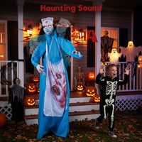 Tangkula 6.1 FT Halloween Standing Animatronics Zombie Nurse Holding Syring