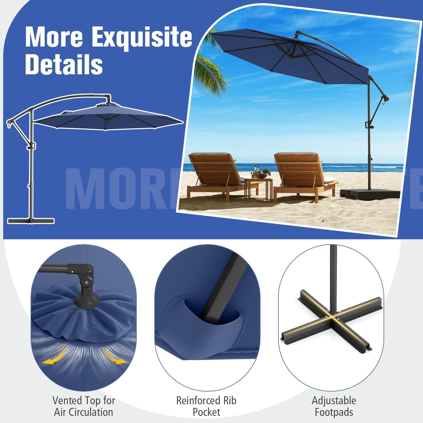 Tangkula 10 FT Patio Offset Umbrella