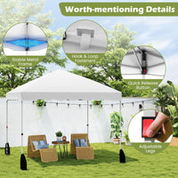 Tangkula 10x10 FT Pop Up Canopy UPF50+ Easy Set up Instant Tent with Wheeled Bag