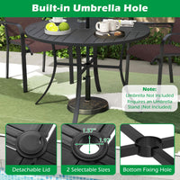 Tangkula 42.5" Round Metal Patio Dining Table for 4