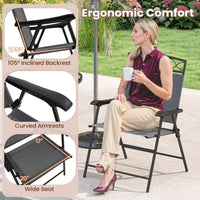 Tangkula Folding Chairs for Outside Set of 4 for Lawn