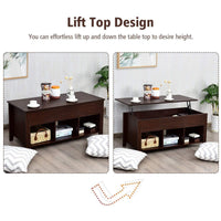Wood Lift Top Coffee Table, Modern Coffee Table - Tangkula