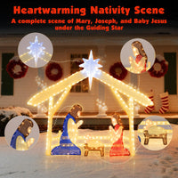 Tangkula 4.7 FT Christmas Lighted Nativity Scene Set