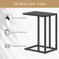 Tangkula C Shaped Side Table for Living Room Bedroom Patio Balcony