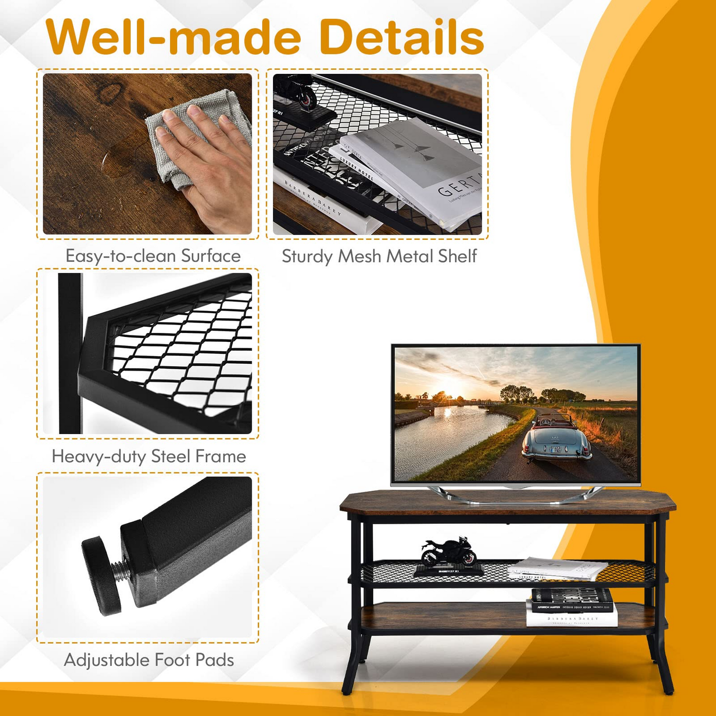 Tangkula TV Stand for TVs up to 46 Inch