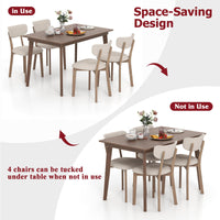 Tangkula Dining Table Set for 4 Dinette Set with Table and 4 Padded Seat