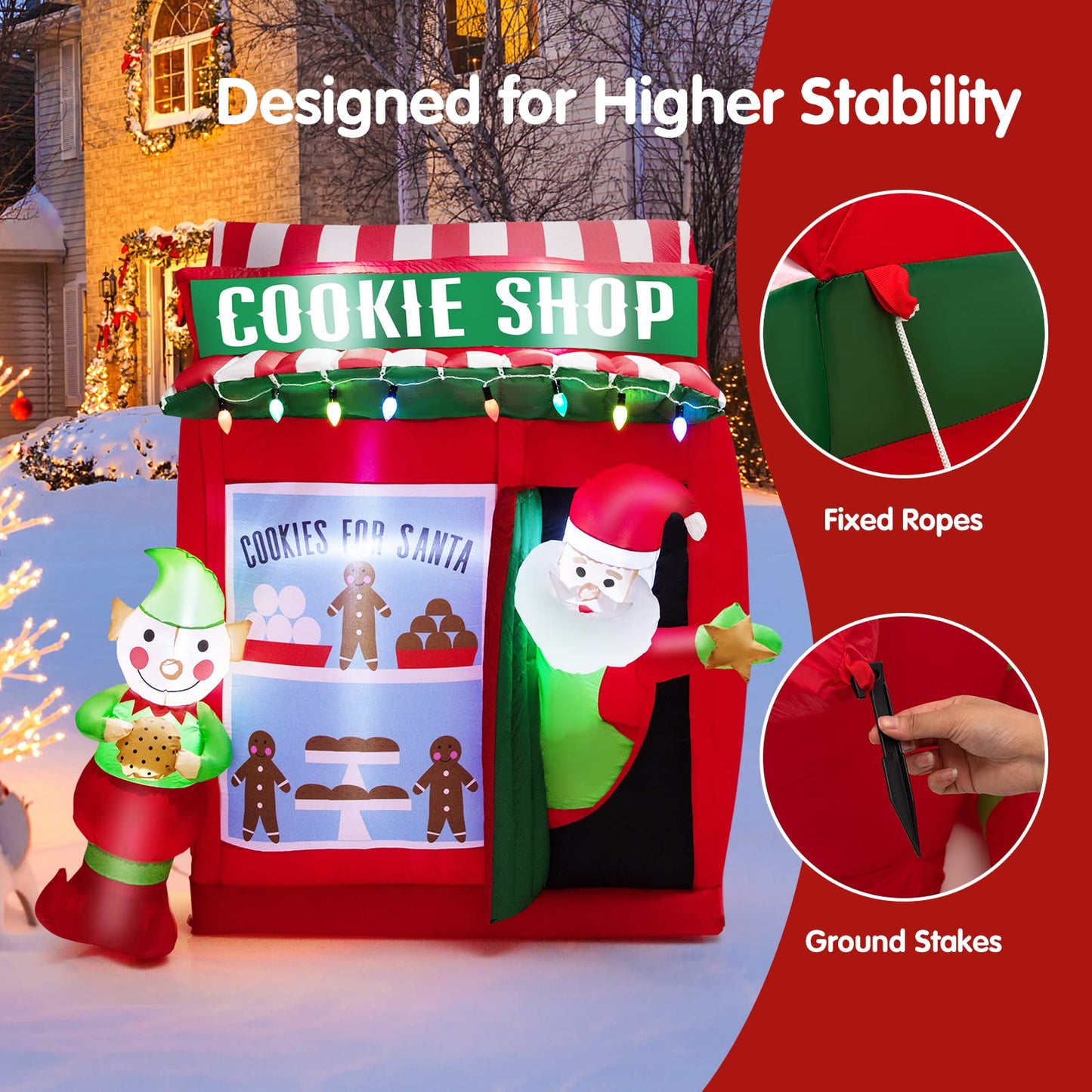 Tangkula 6.5 FT Christmas Inflatable Santa Claus for Yard
