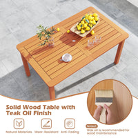 Tangkula Patio Dining Table with Umbrella Hole
