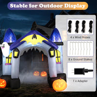 Tangkula 10 FT Halloween Lighted Inflatable Haunted House Castle Archway