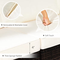 6 Pieces Patio Furniture Set, White - Tangkula