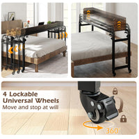 Tangkula Overbed Desk with Wheels for Bedroom