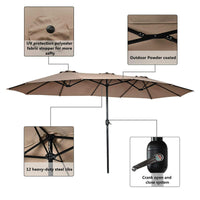 TANGKULA 15 Ft Patio Umbrella Double-Sided Steel