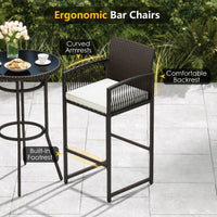Tangkula 3 Piece Patio Bar Set for Backyard