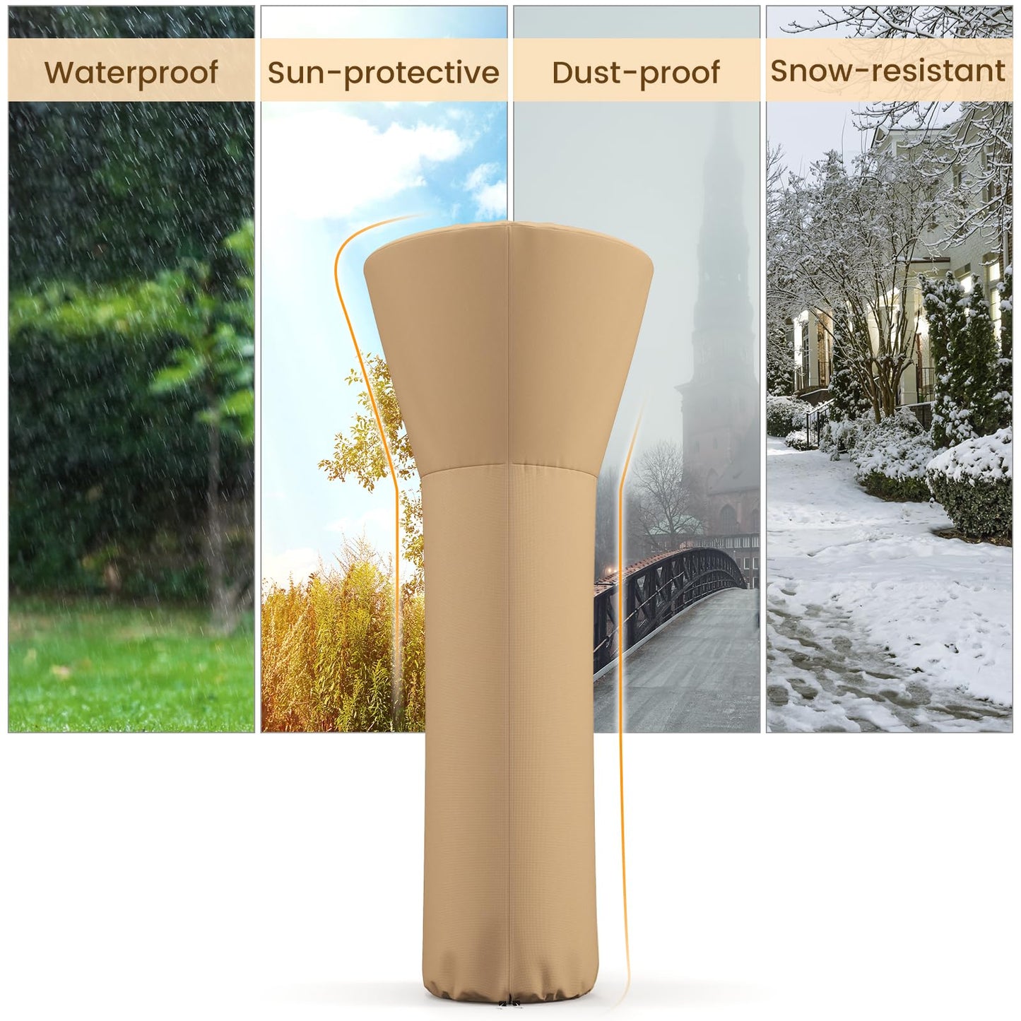 Tangkula Patio Heater Cover with Zipper and Storage Bag